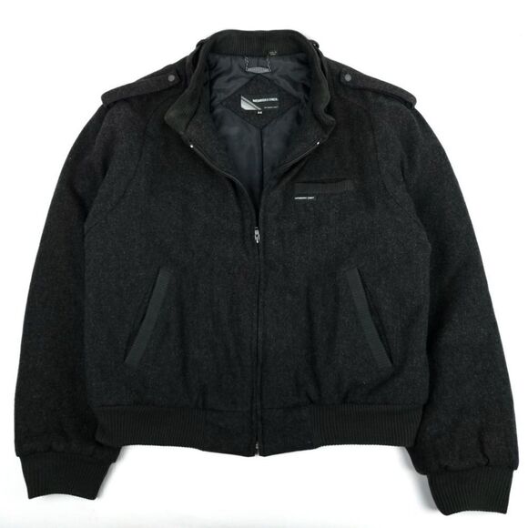 Vintage Members Only 80s Cafe Racer Wool Bomber Military Moto Jacket Mens Large - Picture 2 of 8